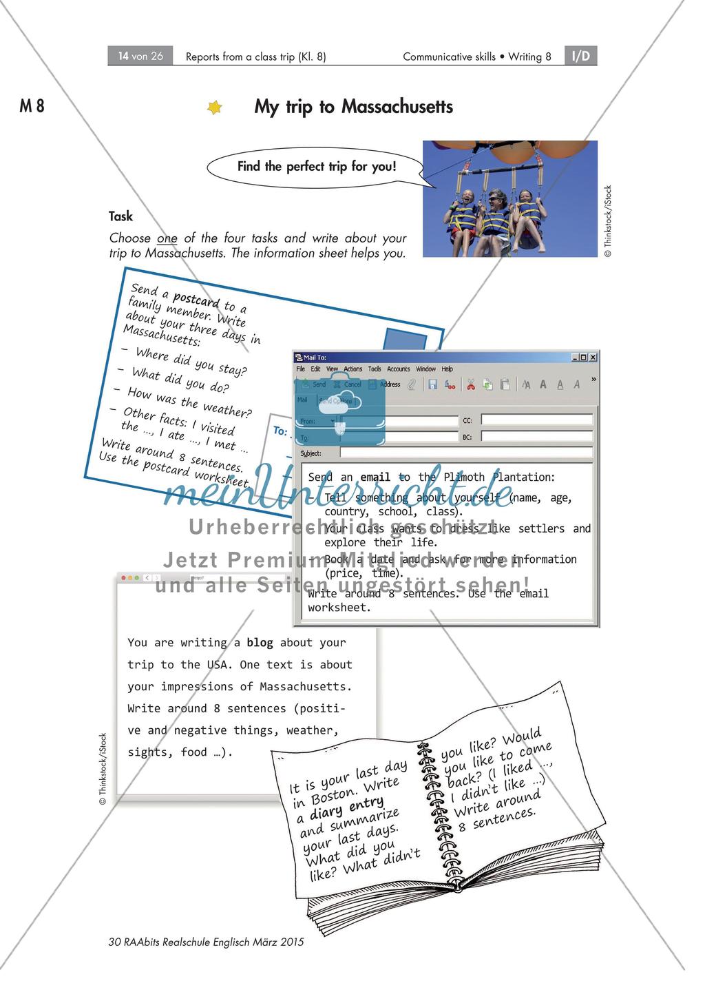 Reports about a class trip to the US - Schreiben formeller und informeller Nachrichten Preview 14