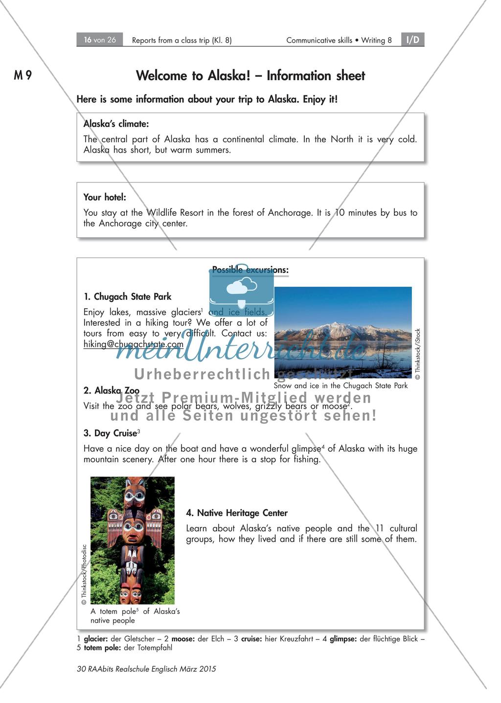 Reports about a class trip to the US - Schreiben formeller und informeller Nachrichten Preview 16