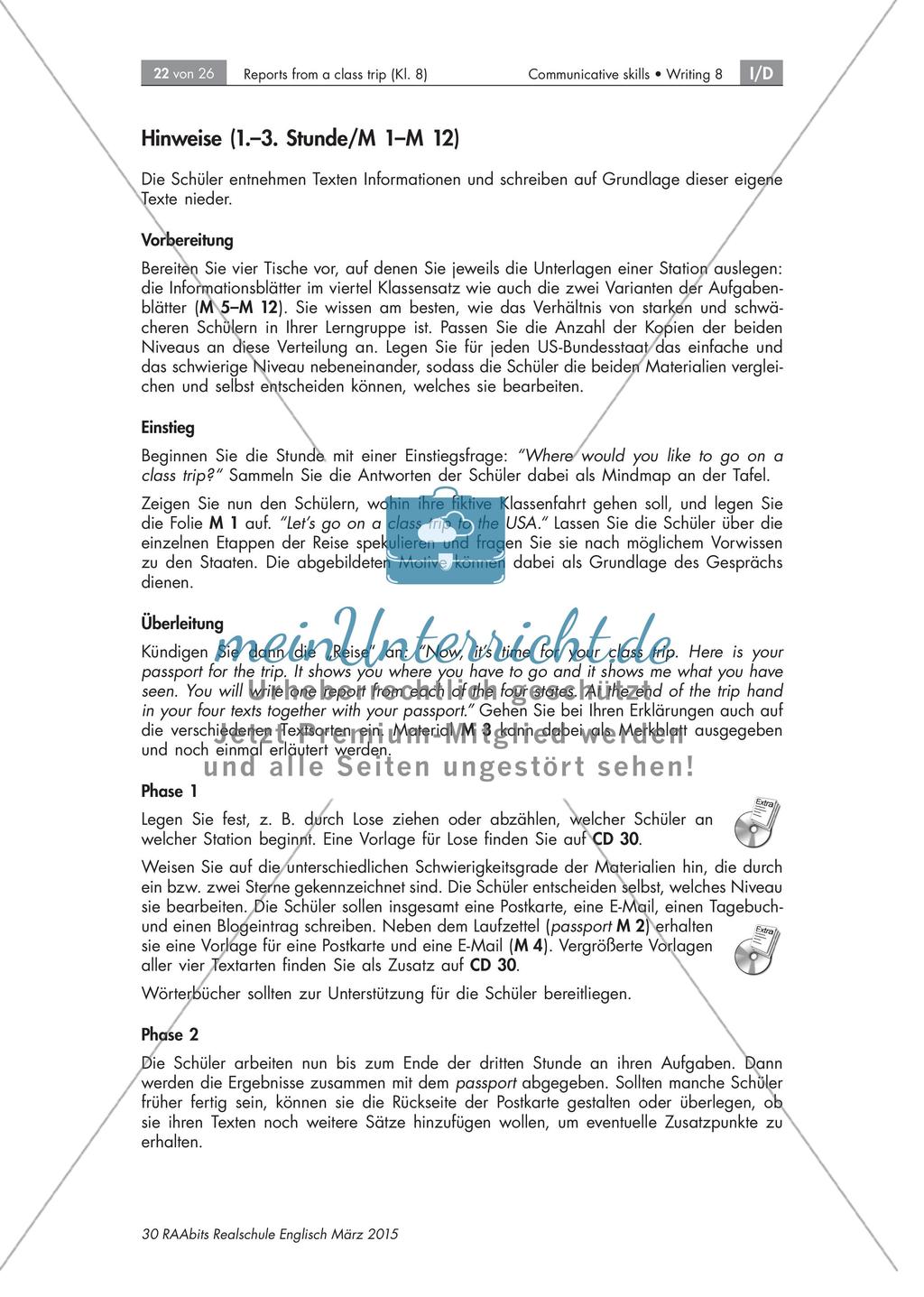 Reports about a class trip to the US - Schreiben formeller und informeller Nachrichten Preview 22