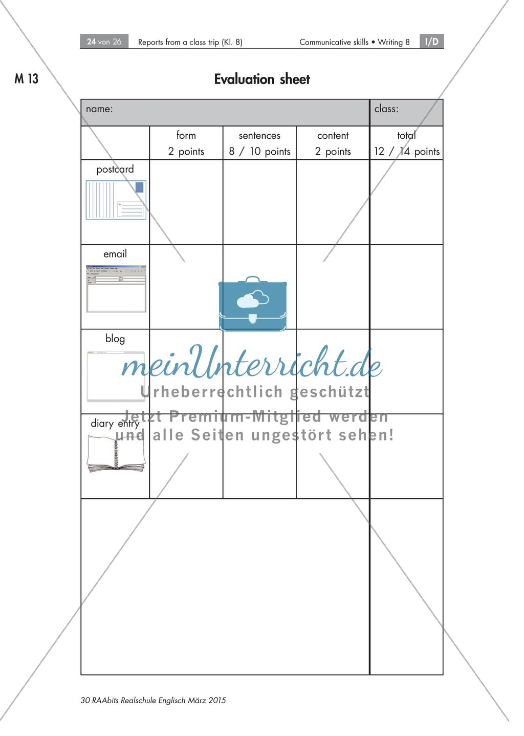 Reports about a class trip to the US - Schreiben formeller und informeller Nachrichten Preview 24