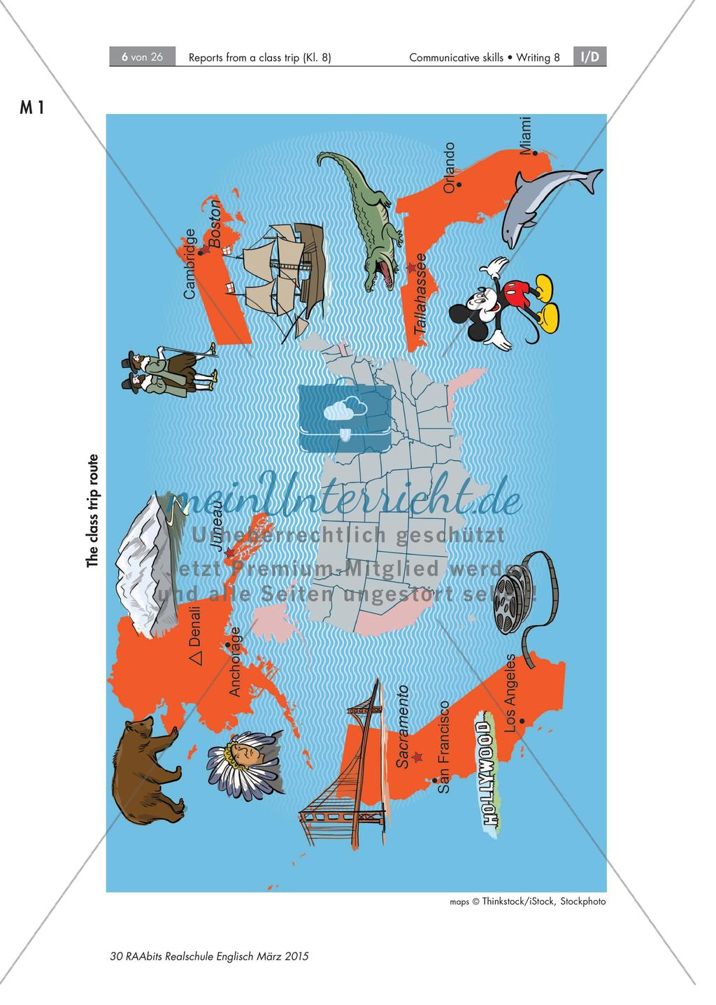 Reports about a class trip to the US - Schreiben formeller und informeller Nachrichten Preview 6