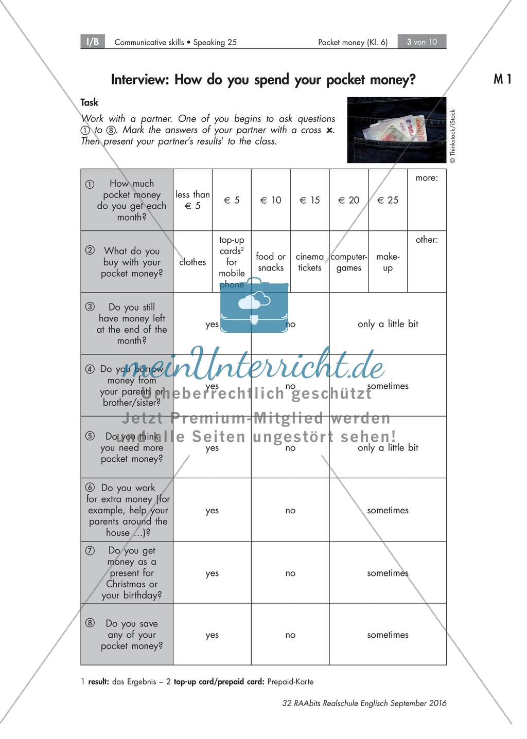 Pocket money: Diskussion über den Umgang mit Taschengeld Preview 3