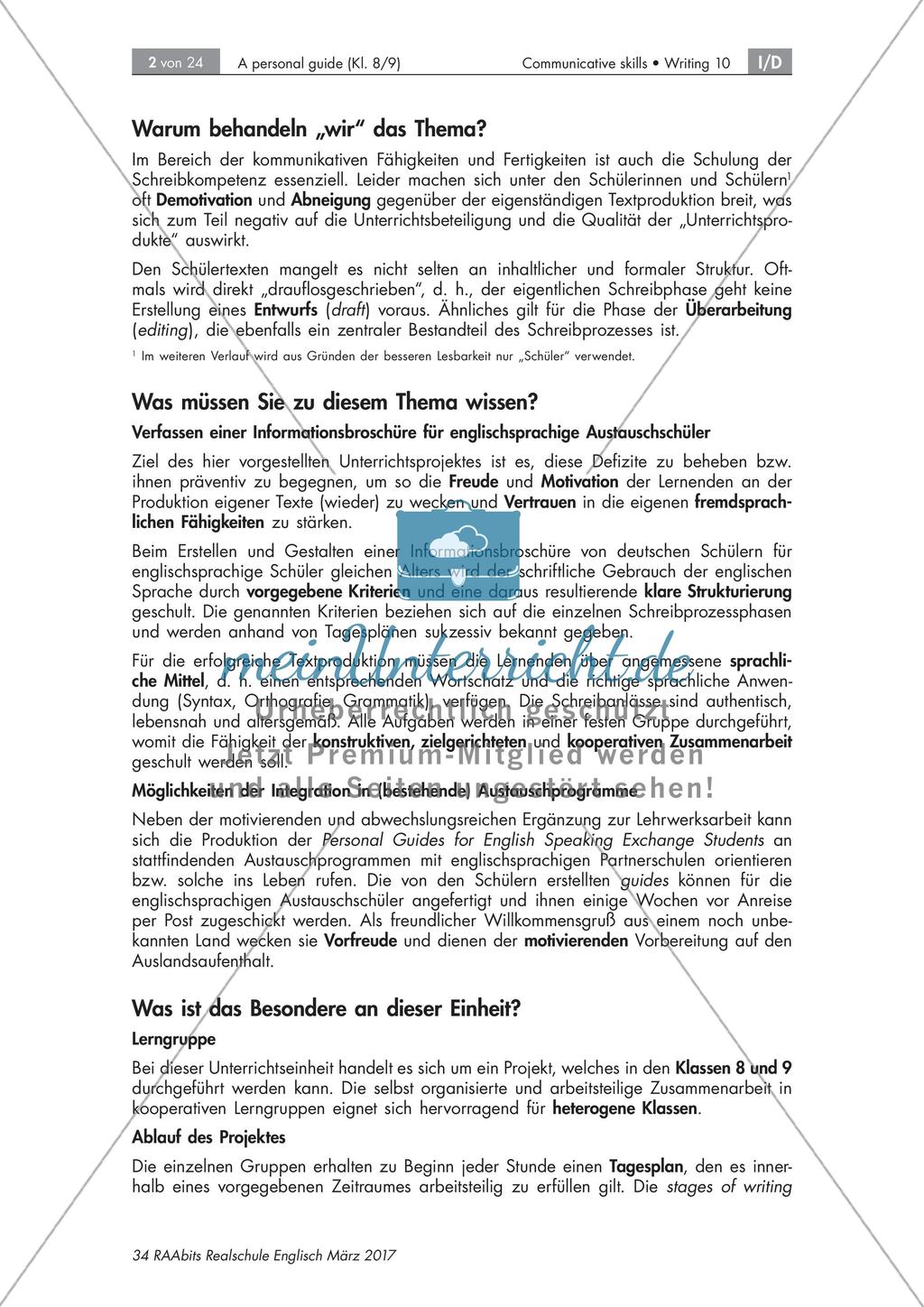 Writing a personal guide for English speaking exchange students Preview 2