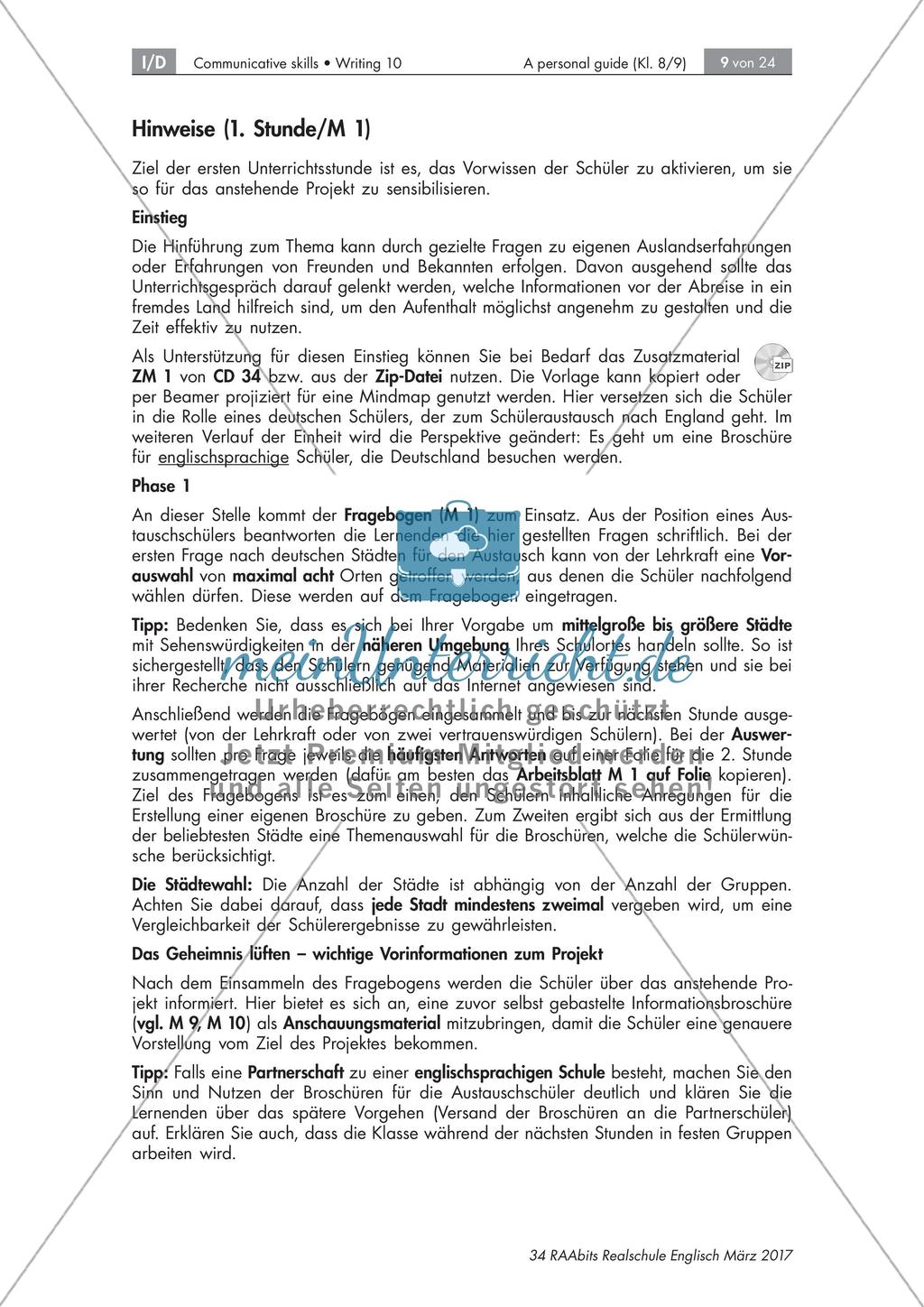 Writing a personal guide for English speaking exchange students Preview 9