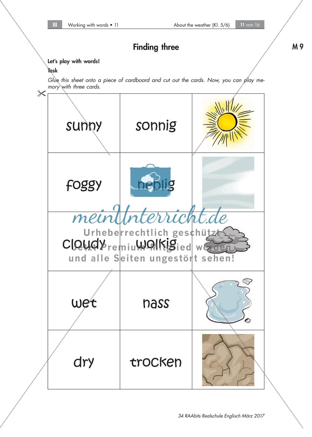 Handlungs- und produktionsorientierte Wortschatzarbeit: Weather Preview 11