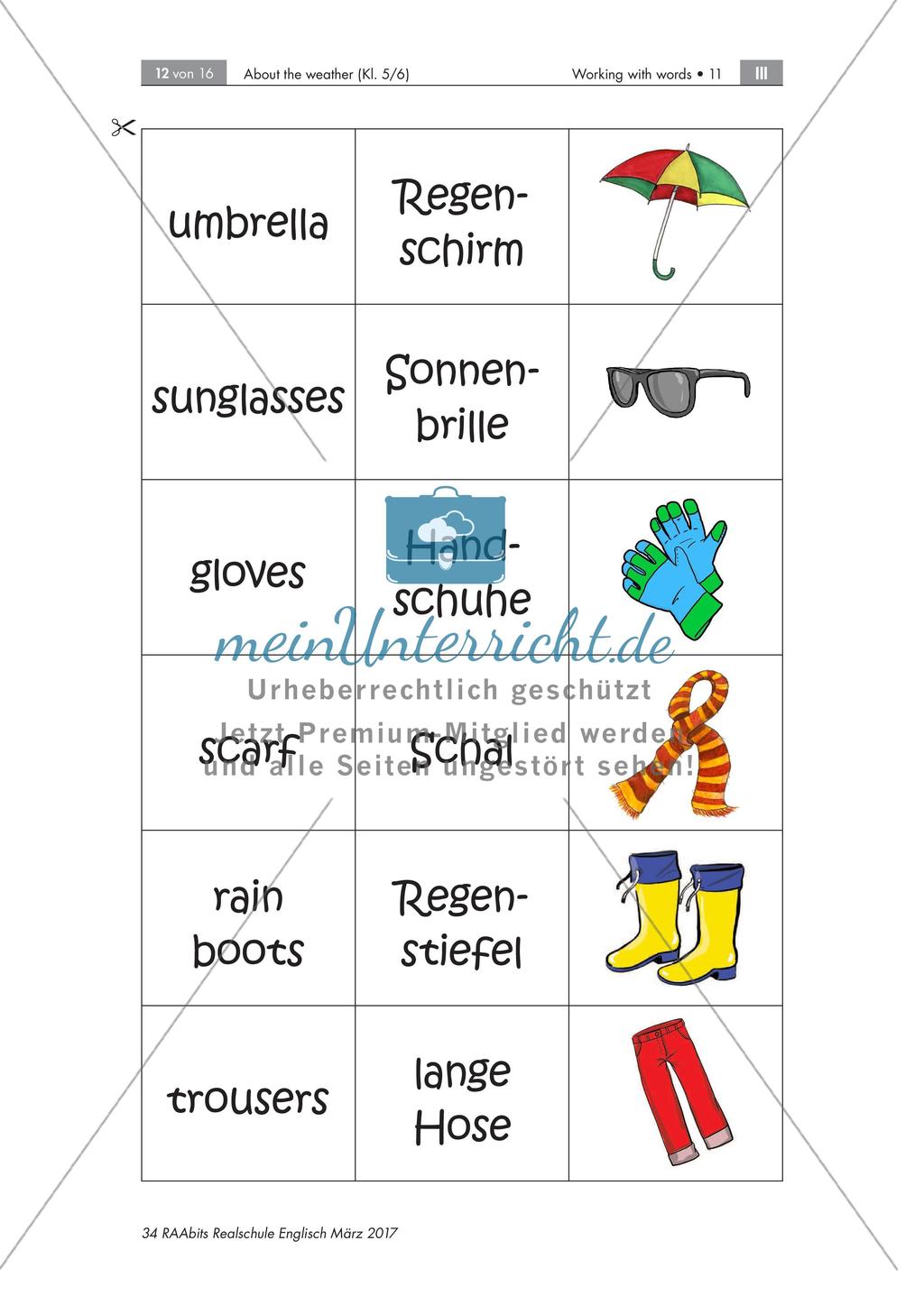Handlungs- und produktionsorientierte Wortschatzarbeit: Weather Preview 12