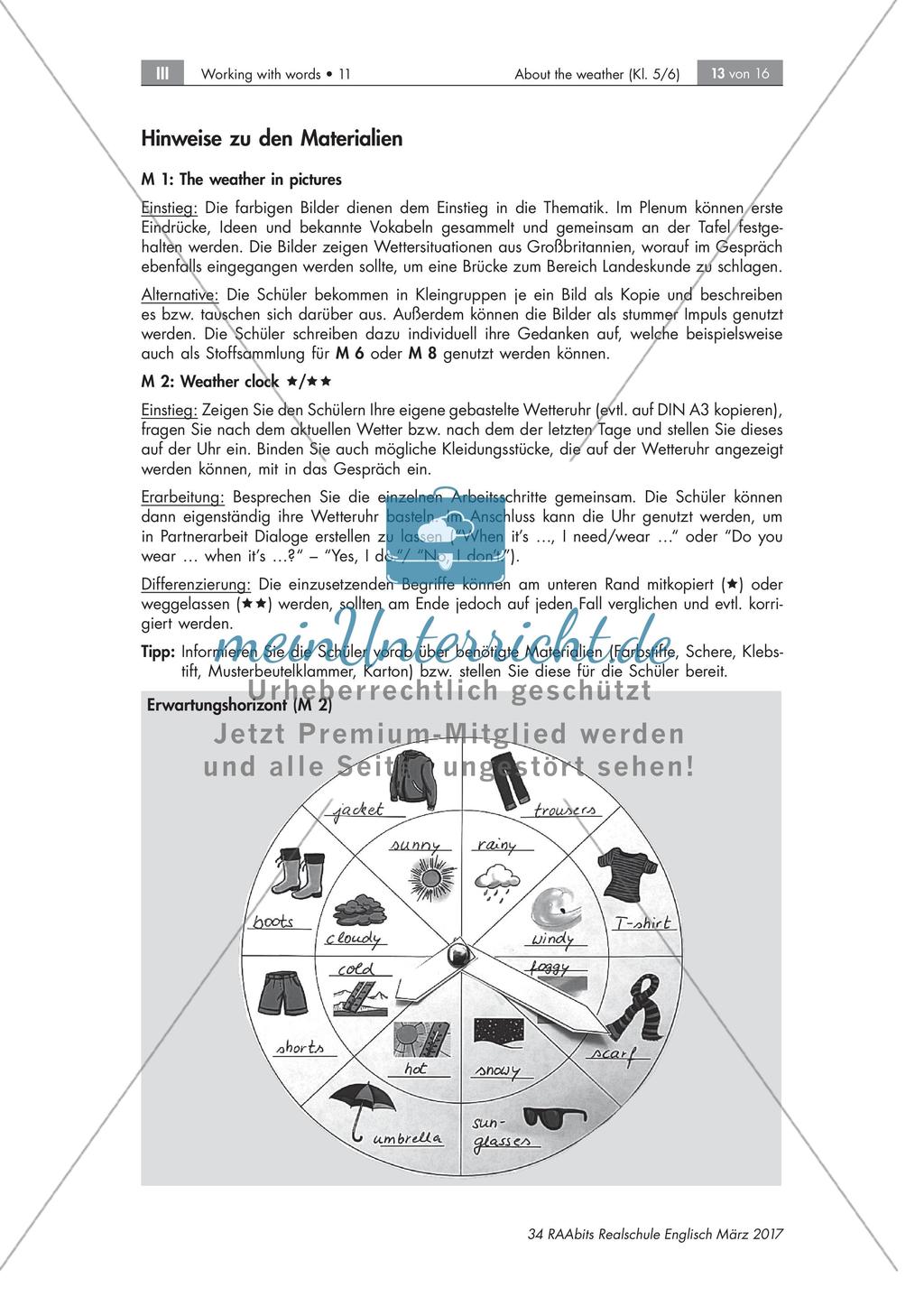 Handlungs- und produktionsorientierte Wortschatzarbeit: Weather Preview 13