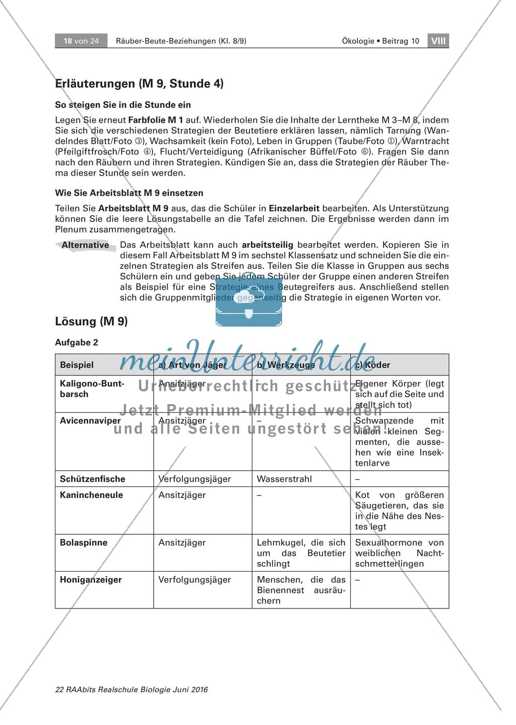 Strategien der Beutetiere und Jäger Preview 10