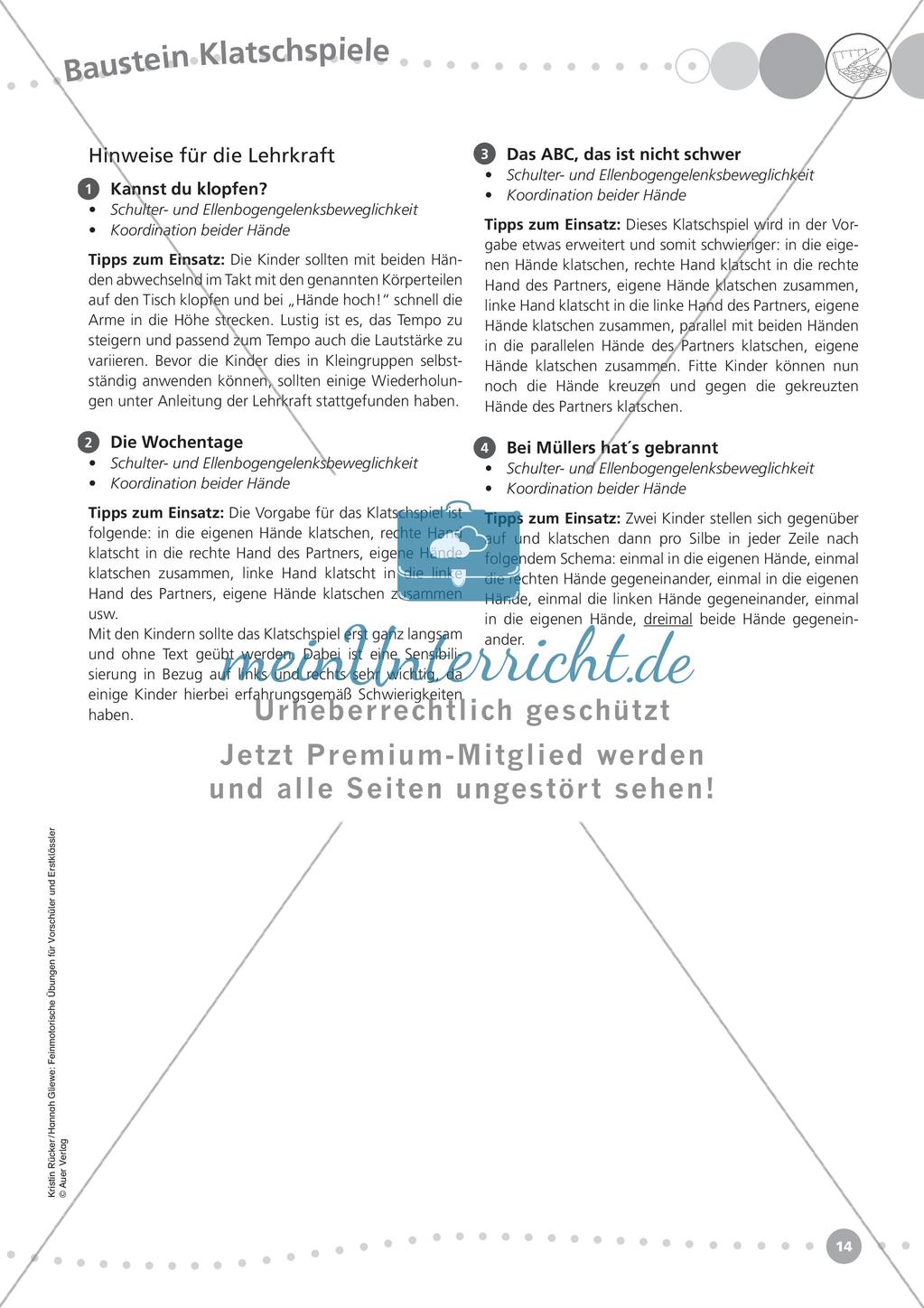 Feinmotorik üben: Lebenspraxis & Klatschspiele Preview 16