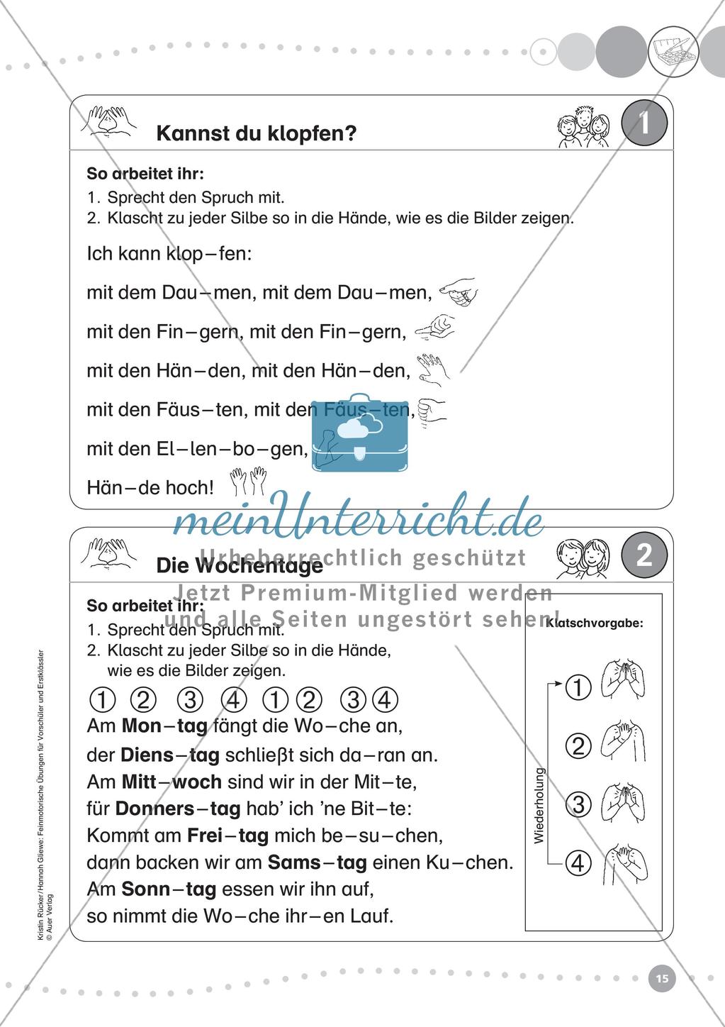 Feinmotorik üben: Lebenspraxis & Klatschspiele Preview 17