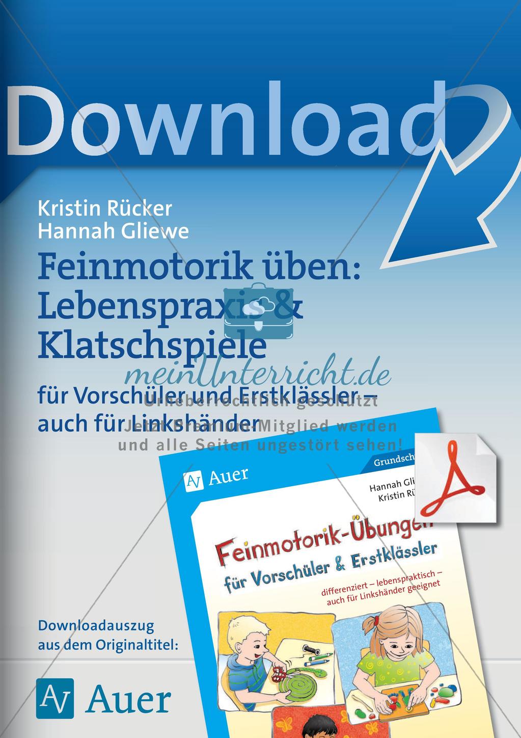 Feinmotorik üben: Lebenspraxis & Klatschspiele Preview 1