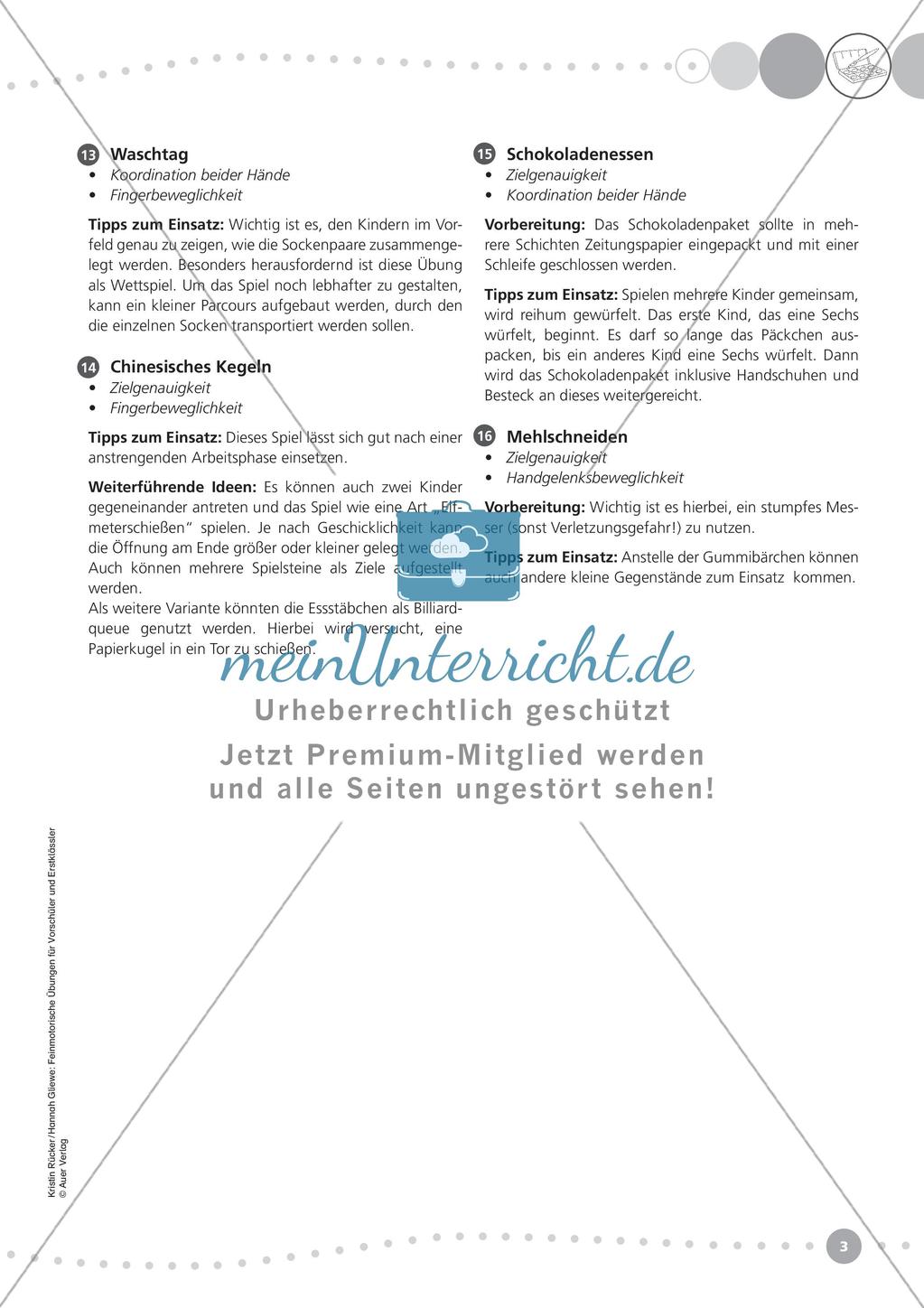 Feinmotorik üben: Lebenspraxis & Klatschspiele Preview 5
