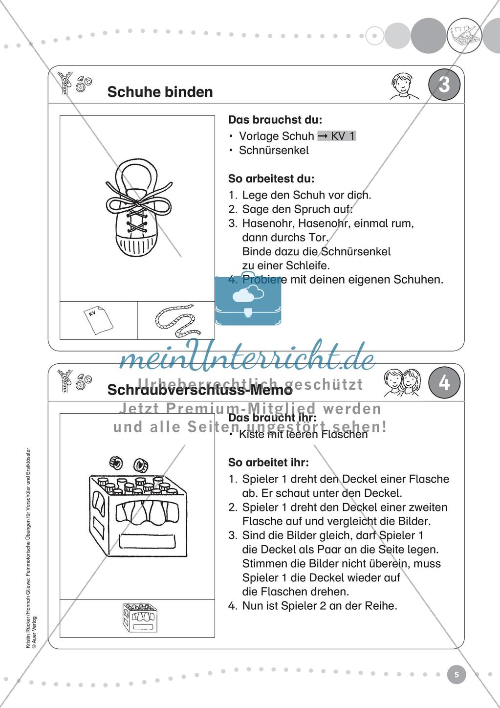 Feinmotorik üben: Lebenspraxis & Klatschspiele Preview 7