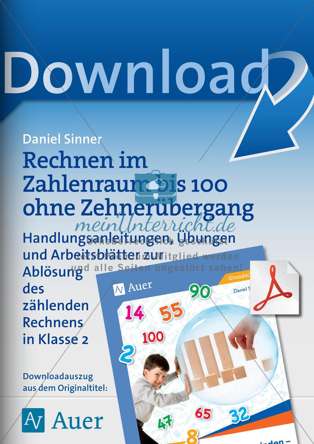 Rechnen im Zahlenraum bis 100 ohne Zehnerübergang Preview 1