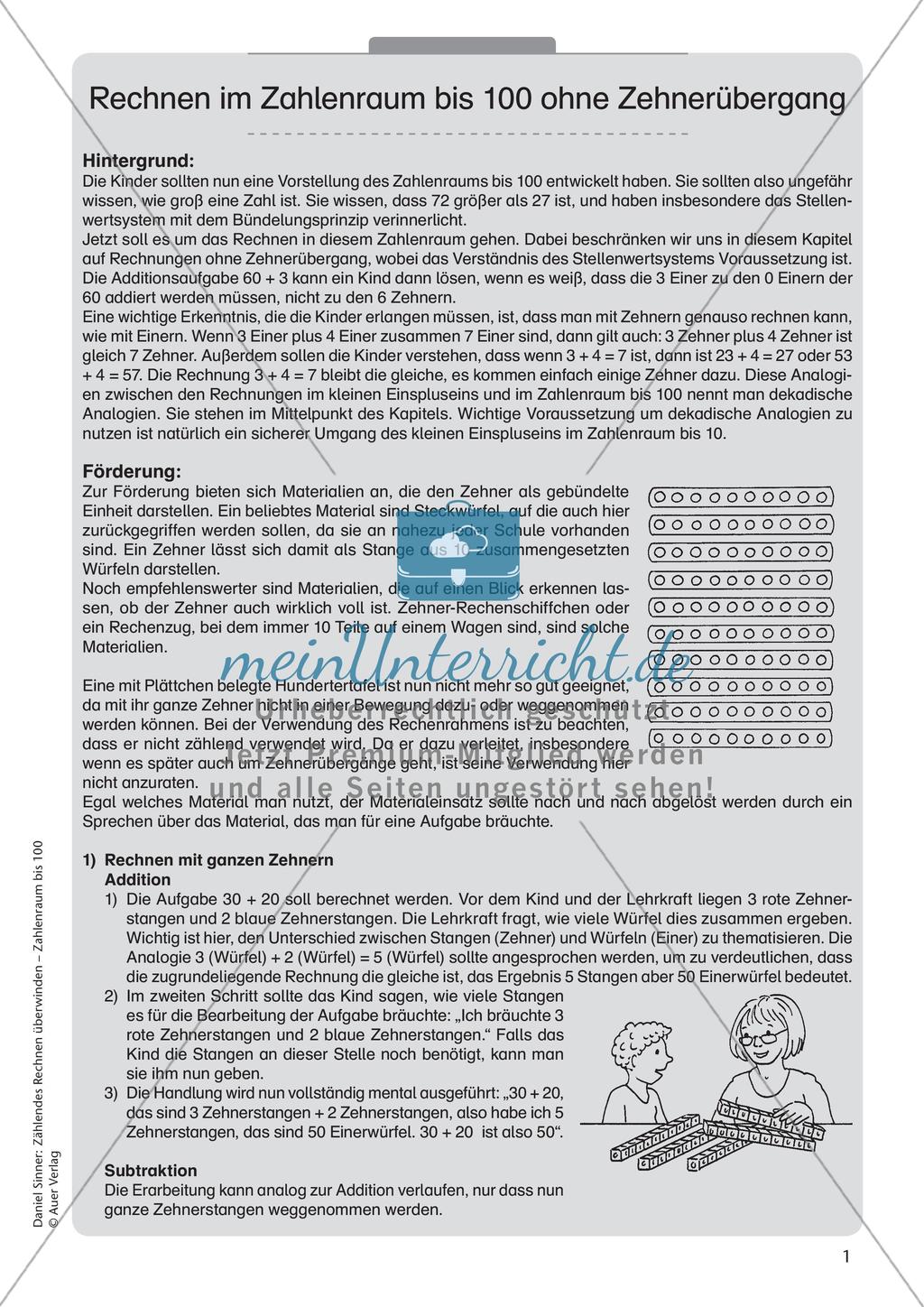 Rechnen im Zahlenraum bis 100 ohne Zehnerübergang Preview 3