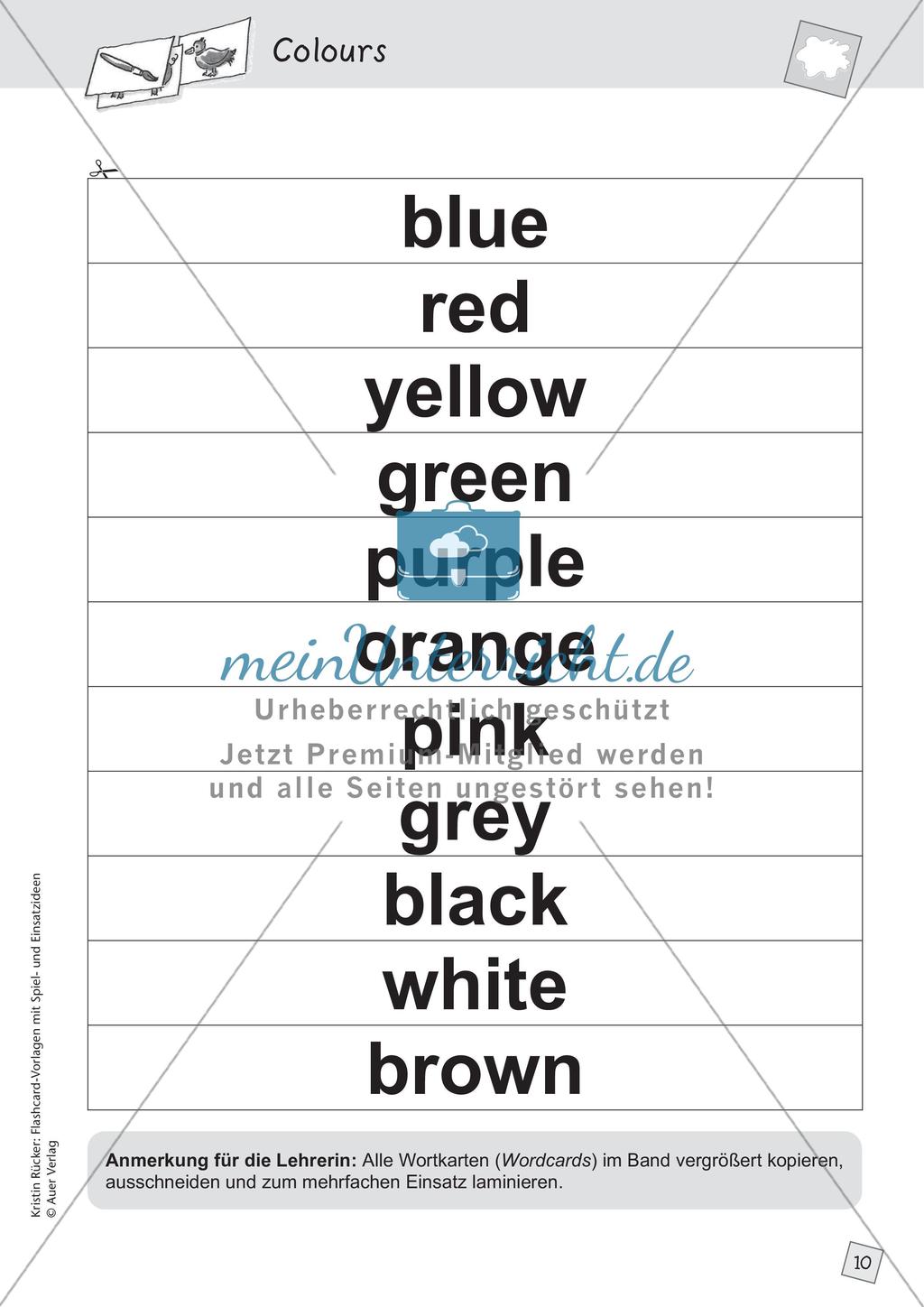 Spielideen: Flashcards zum Thema Colours Preview 12
