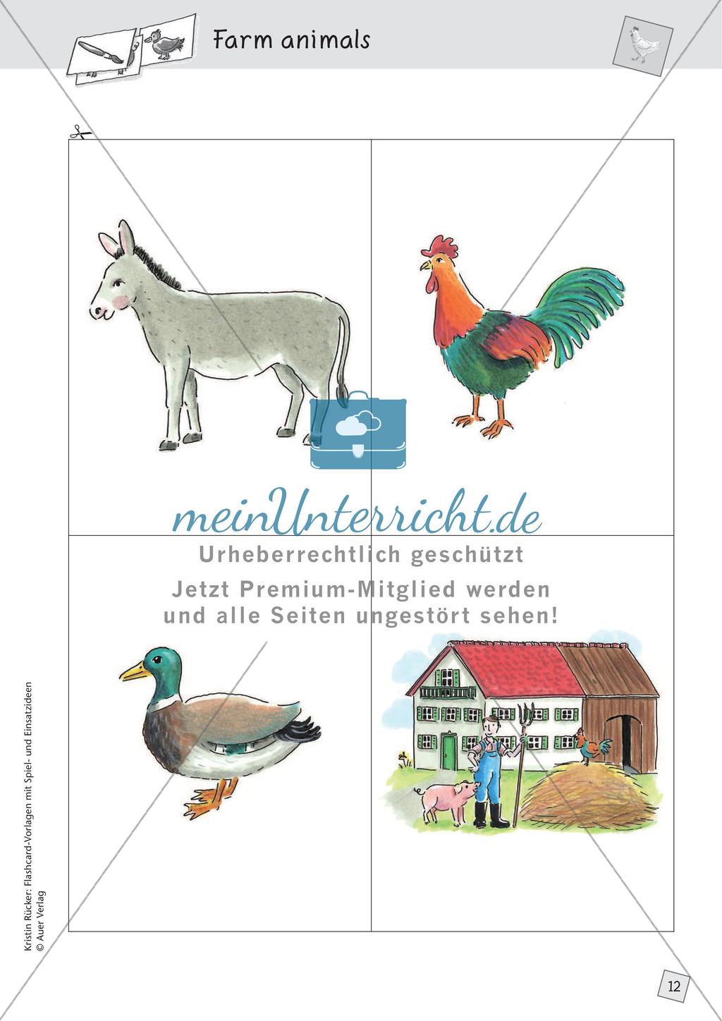 Spielideen: Flashcards zum Thema Wild and Farm animals Preview 14