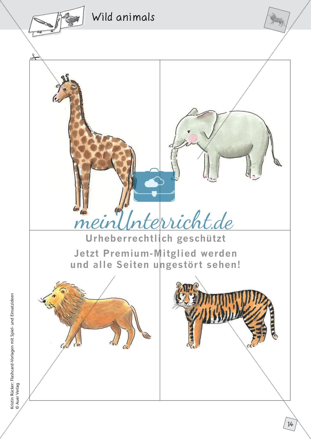 Spielideen: Flashcards zum Thema Wild and Farm animals Preview 16