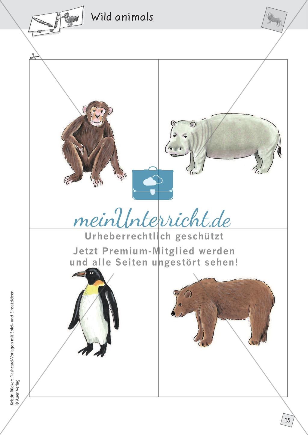 Spielideen: Flashcards zum Thema Wild and Farm animals Preview 17