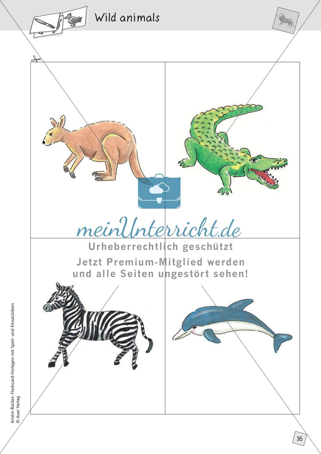 Spielideen: Flashcards zum Thema Wild and Farm animals Preview 18