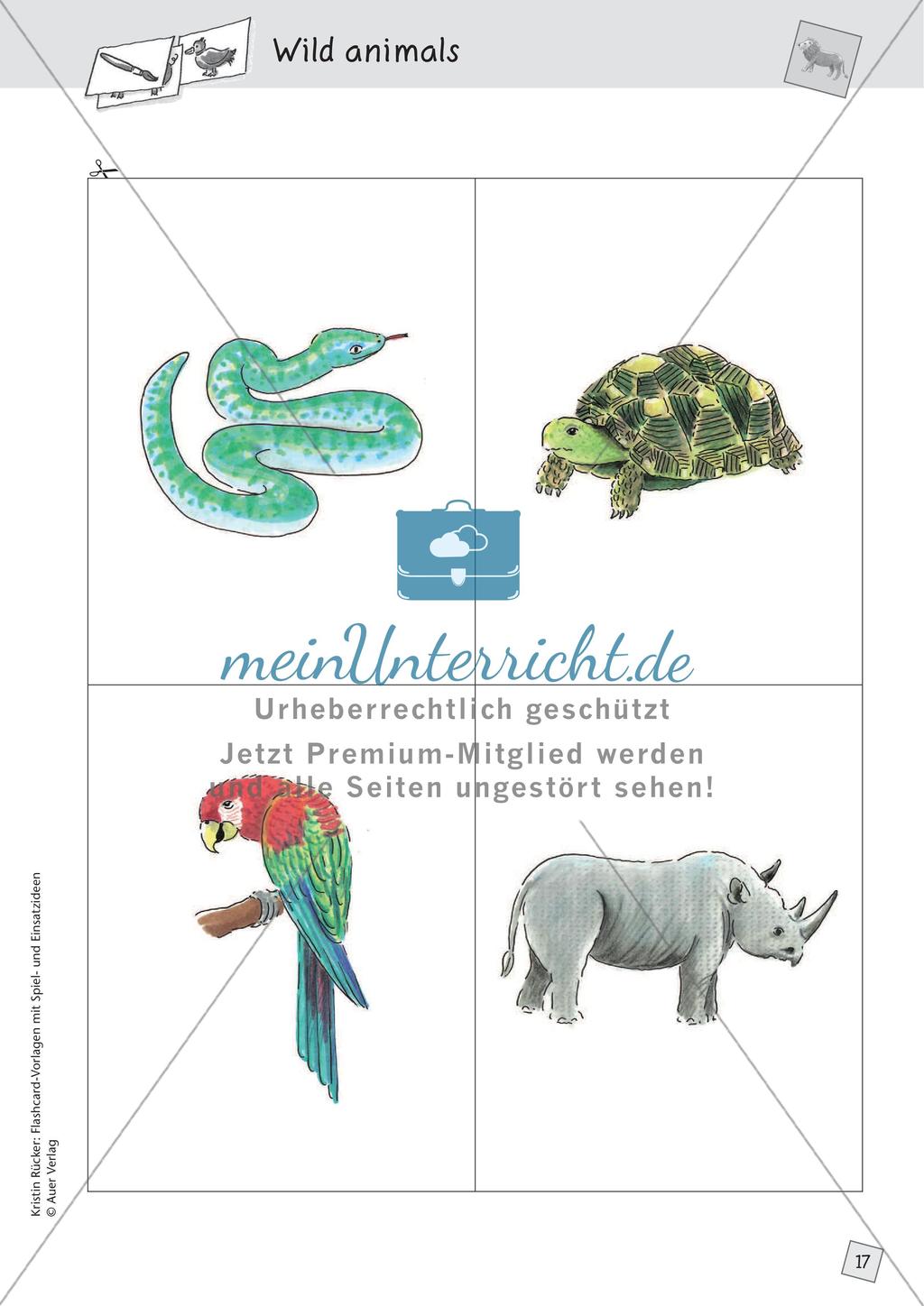 Spielideen: Flashcards zum Thema Wild and Farm animals Preview 19