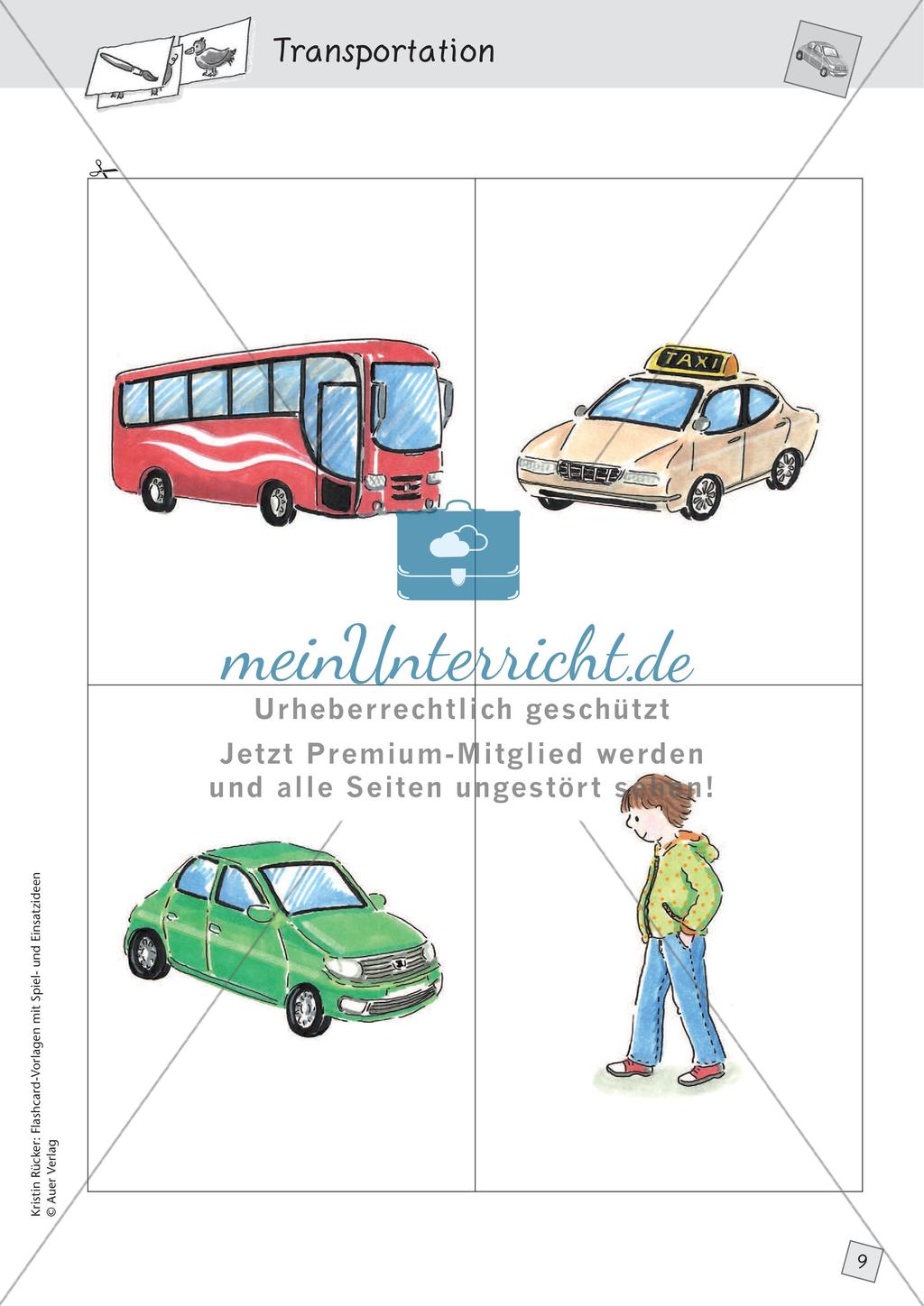 Spielideen: Flashcards zum Thema Transportation Preview 11