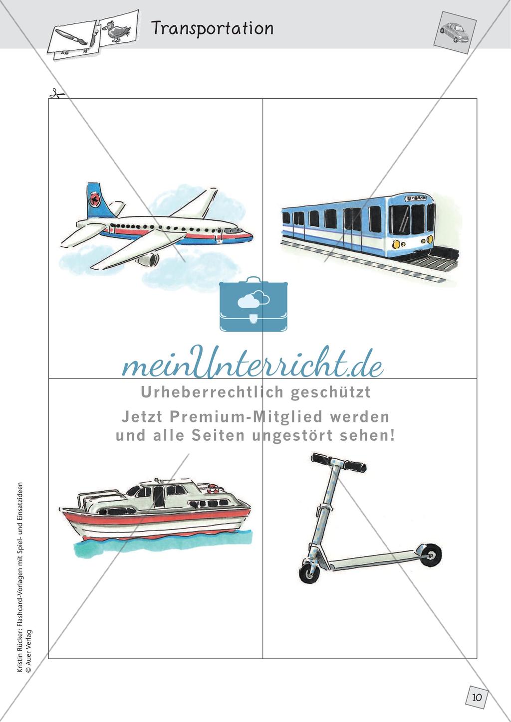 Spielideen: Flashcards zum Thema Transportation Preview 12