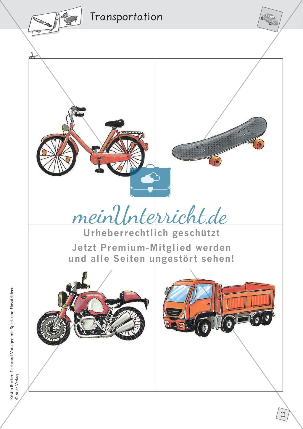 Spielideen: Flashcards zum Thema Transportation Preview 13