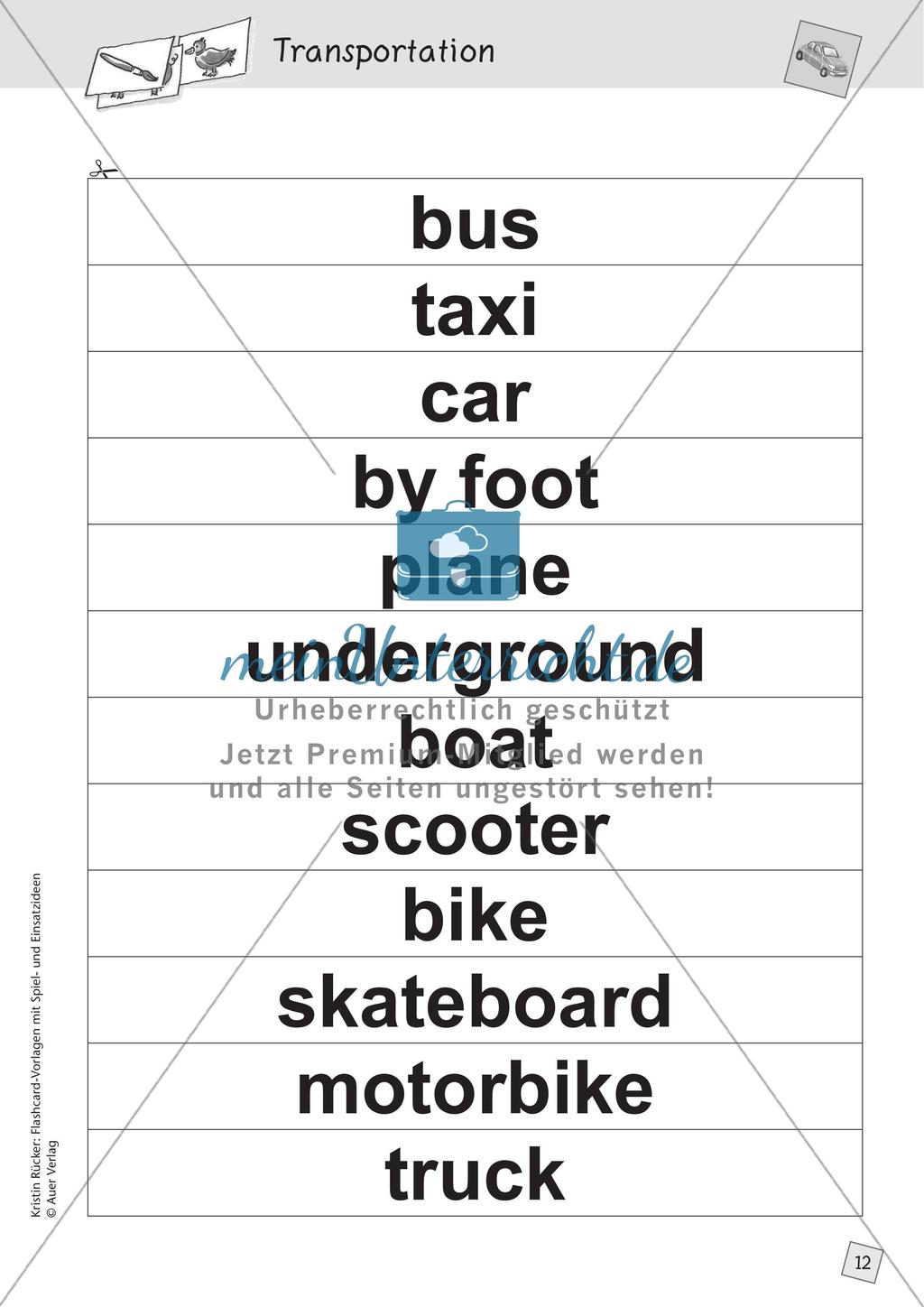 Spielideen: Flashcards zum Thema Transportation Preview 14