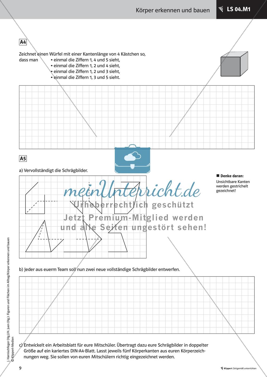 Das Bauen von Modellen: Zeichnung von Netzen und Schrägbildern Preview 11