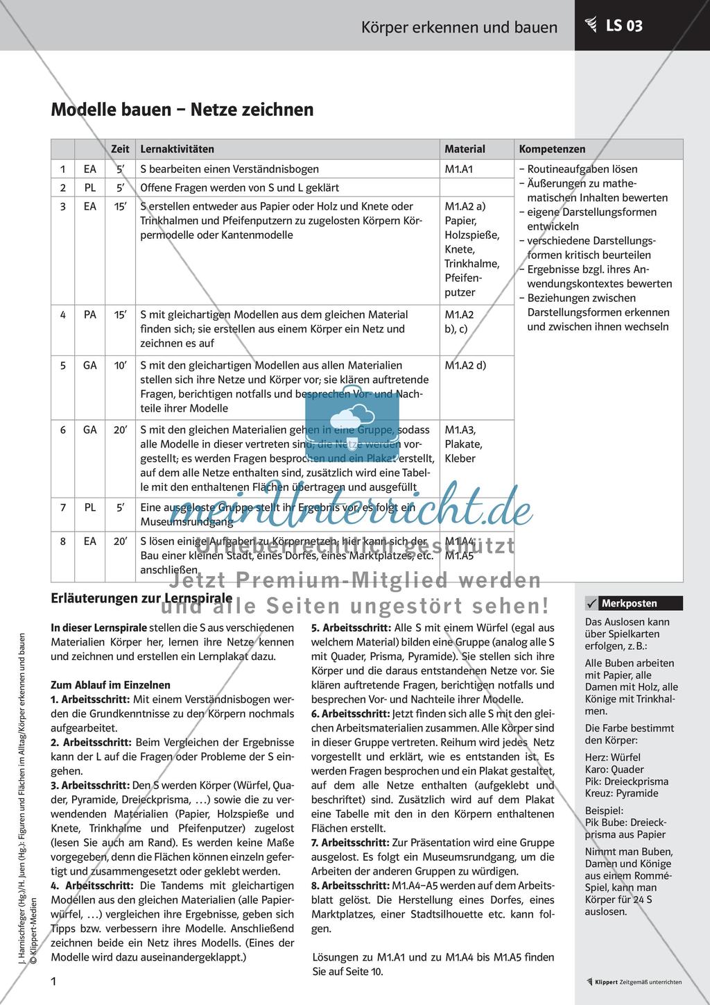Das Bauen von Modellen: Zeichnung von Netzen und Schrägbildern Preview 3