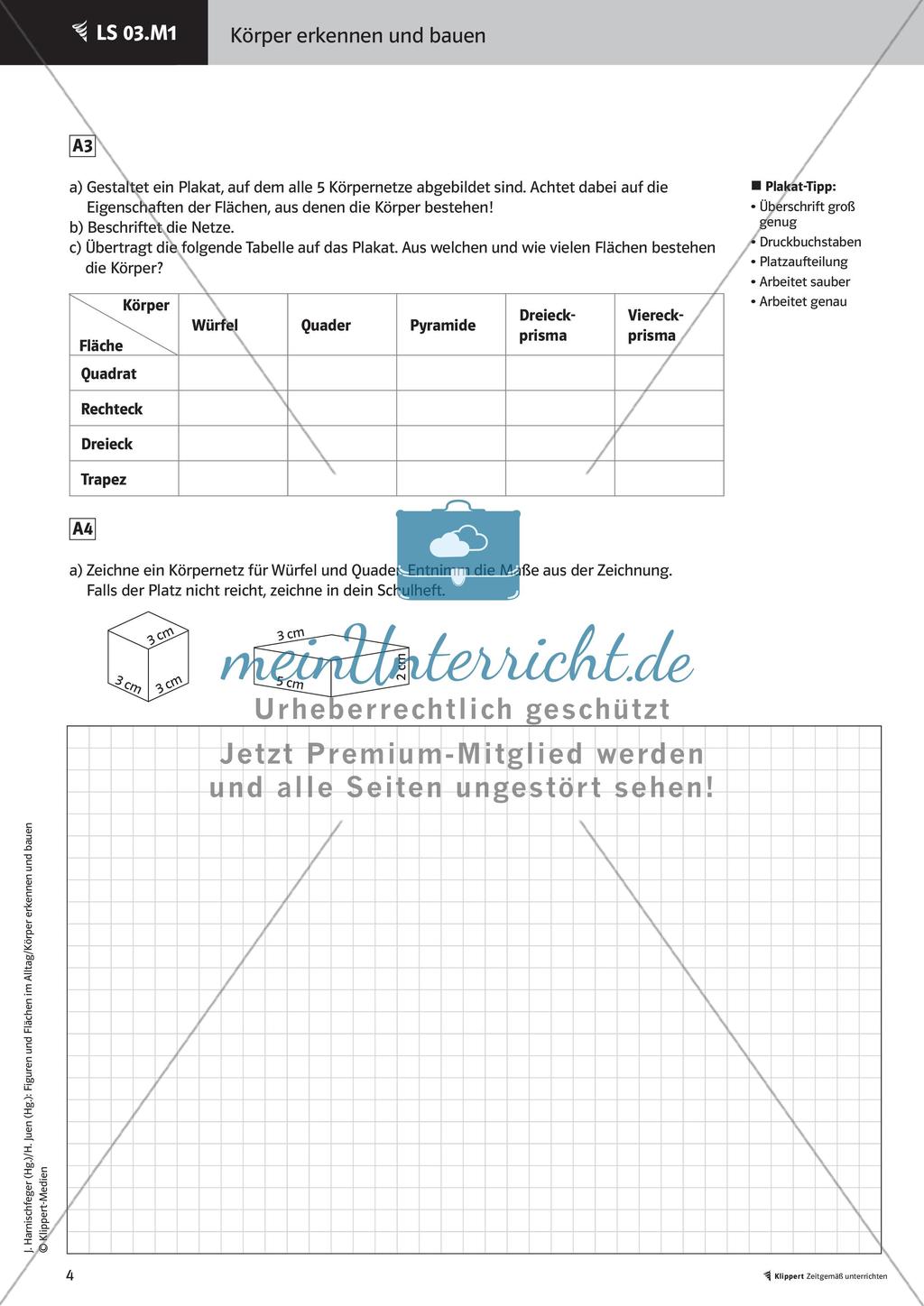 Das Bauen von Modellen: Zeichnung von Netzen und Schrägbildern Preview 6