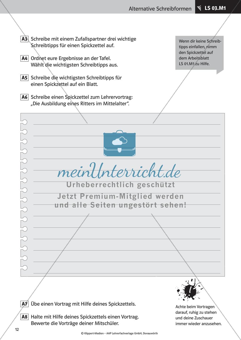 Verfassen von Steckbriefen und Spickzetteln Preview 14
