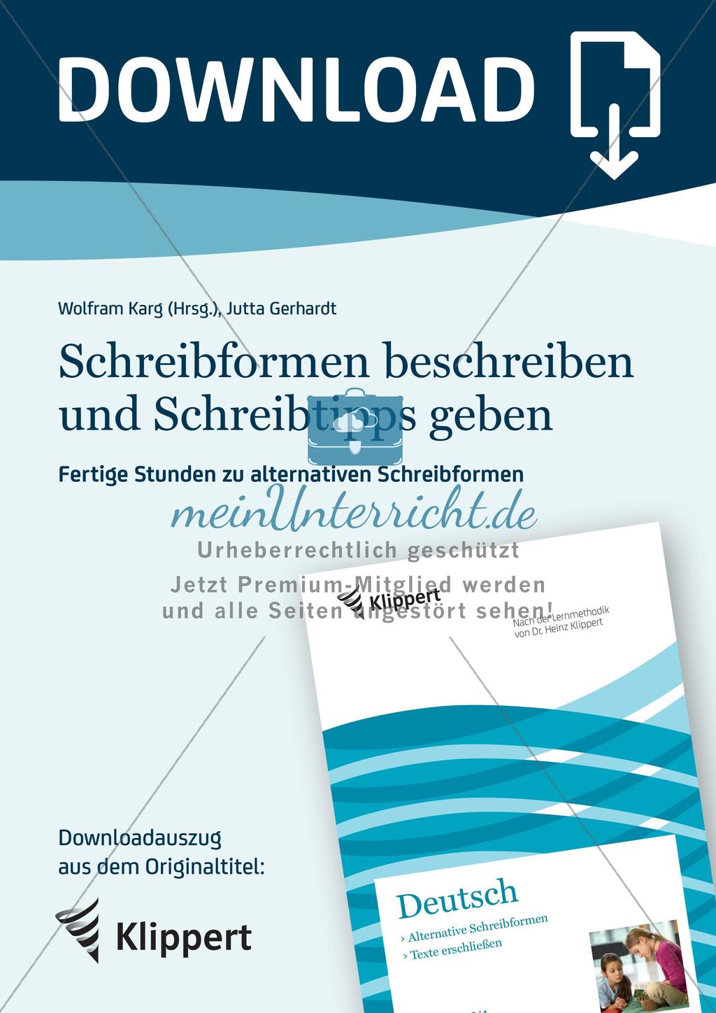 Verfassen von Steckbriefen und Spickzetteln Preview 1