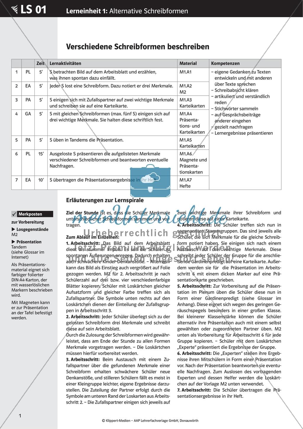 Verfassen von Steckbriefen und Spickzetteln Preview 3
