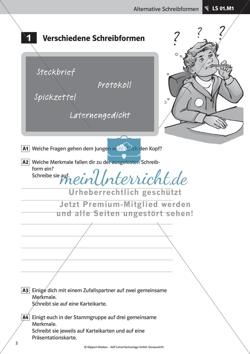 Verfassen von Steckbriefen und Spickzetteln Preview 4
