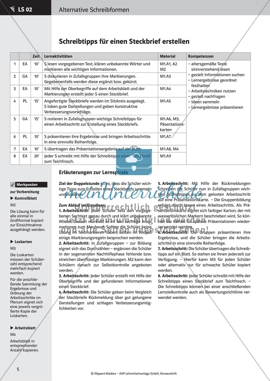 Verfassen von Steckbriefen und Spickzetteln Preview 7