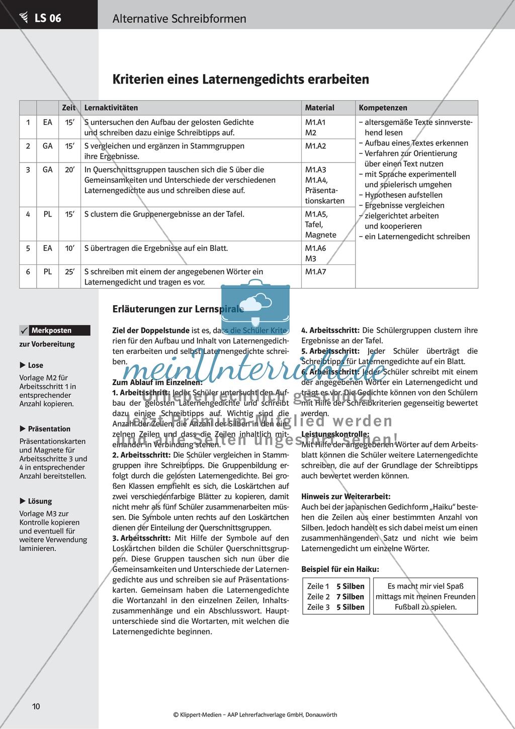 Verfassen von Texten: Protokoll, Plakat, Laternengedicht und Fantasiegeschichte Preview 12