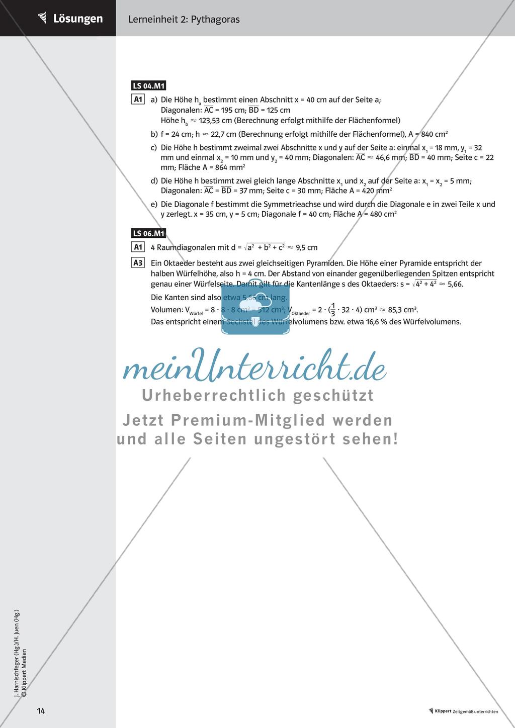 Pythagoras in ebenen Figuren und im Raum Preview 16