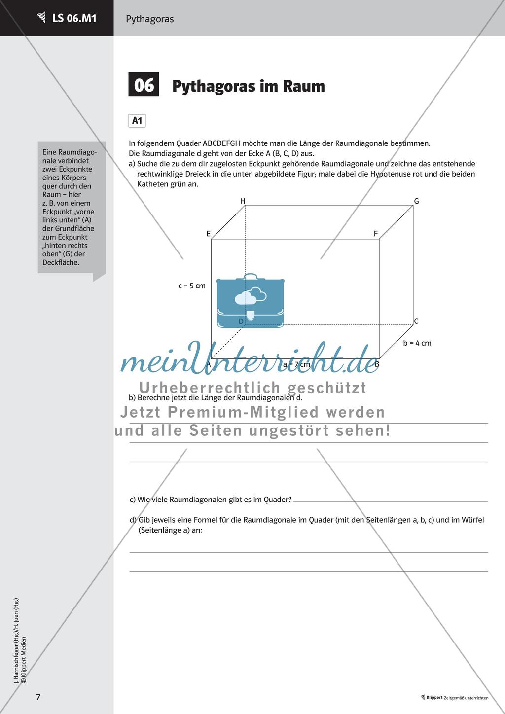 Pythagoras in ebenen Figuren und im Raum Preview 9