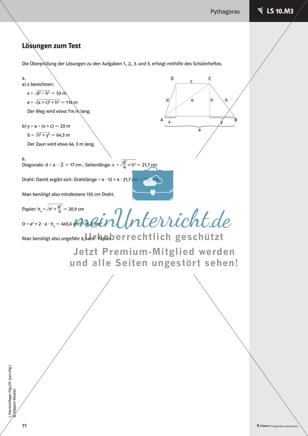 Satz des Pythagoras: Weiterführendes Material und Test Preview 13