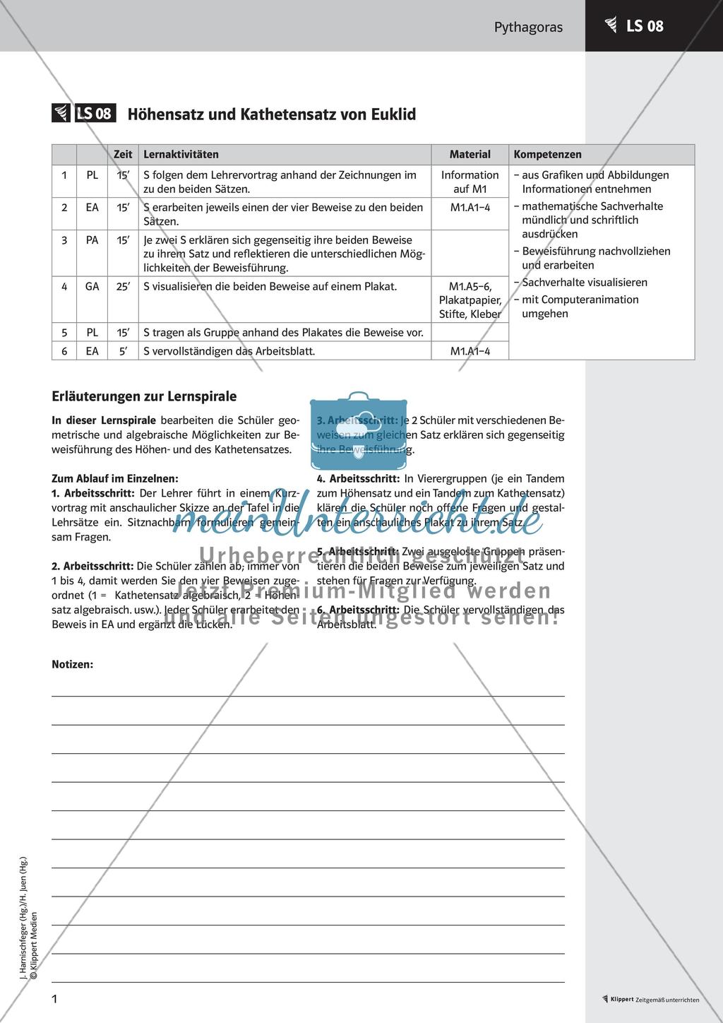 Satz des Pythagoras: Weiterführendes Material und Test Preview 3