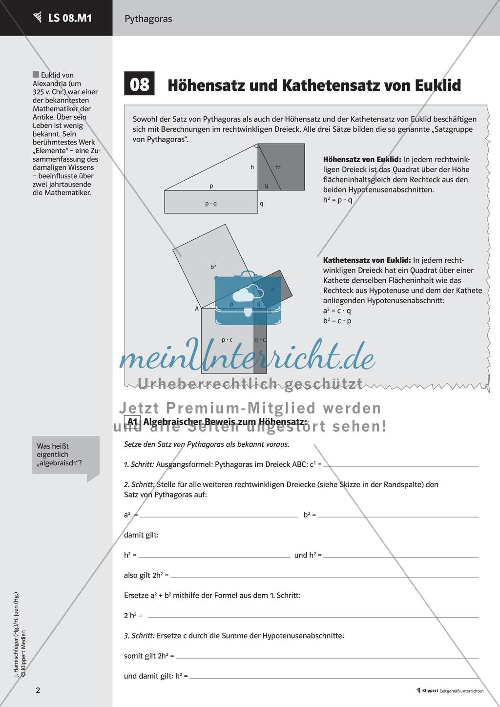 Satz des Pythagoras: Weiterführendes Material und Test Preview 4
