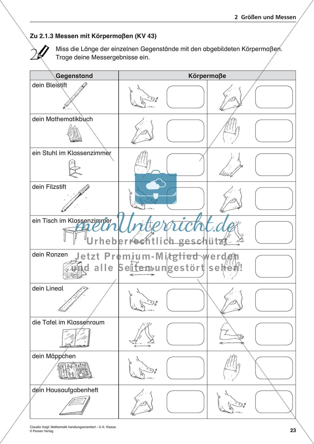 Handlungsorientiert: Größen und Messen Preview 25
