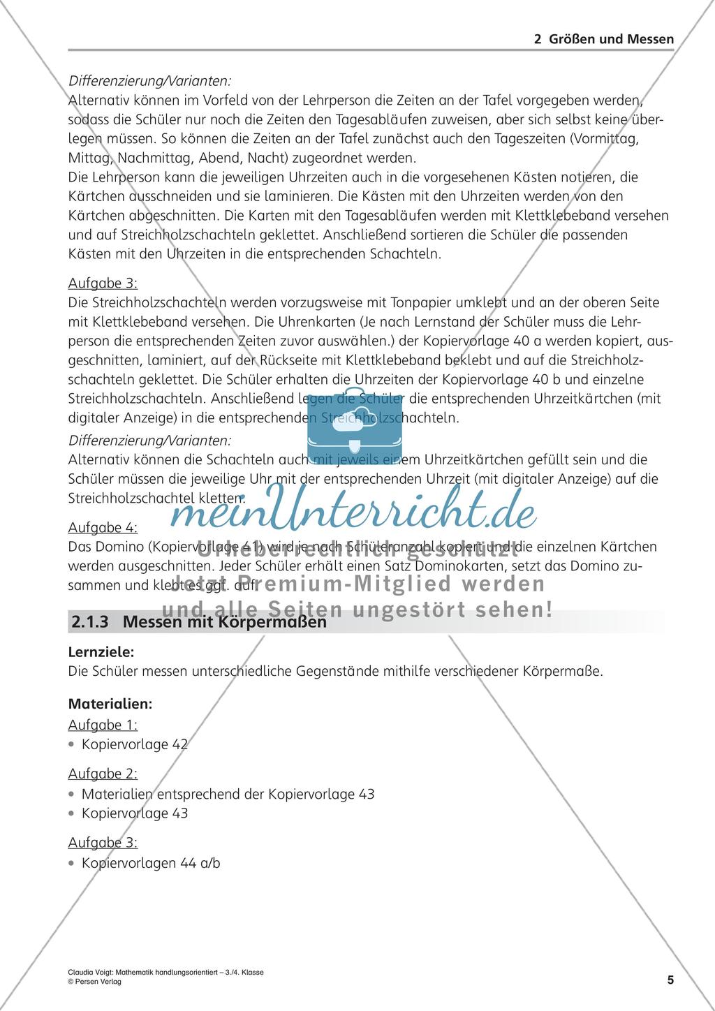 Handlungsorientiert: Größen und Messen Preview 7
