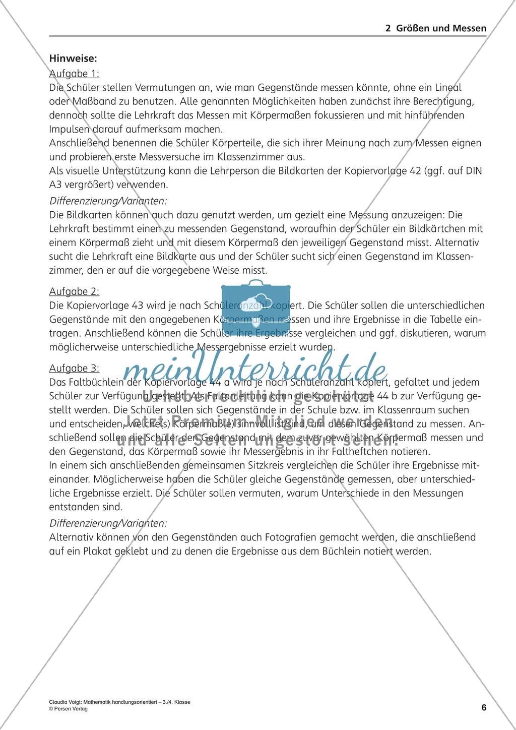 Handlungsorientiert: Größen und Messen Preview 8