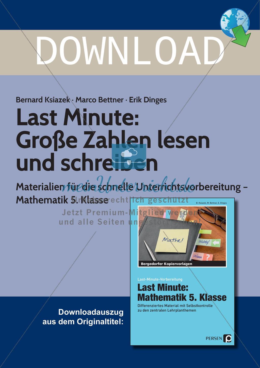 Lesen und Schreiben von großen Zahlen Preview 1