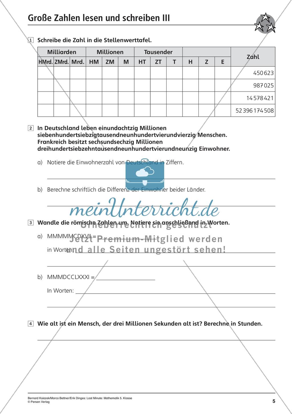 Lesen und Schreiben von großen Zahlen Preview 7