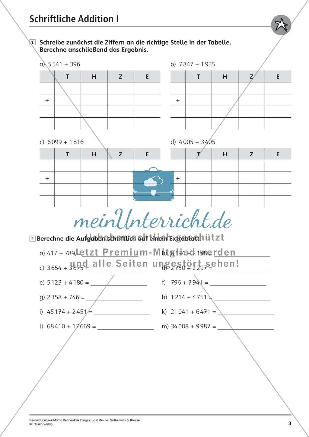 Die schriftliche Addition Preview 5