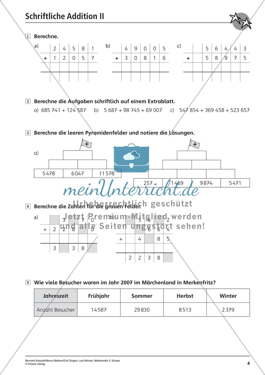 Die schriftliche Addition Preview 6